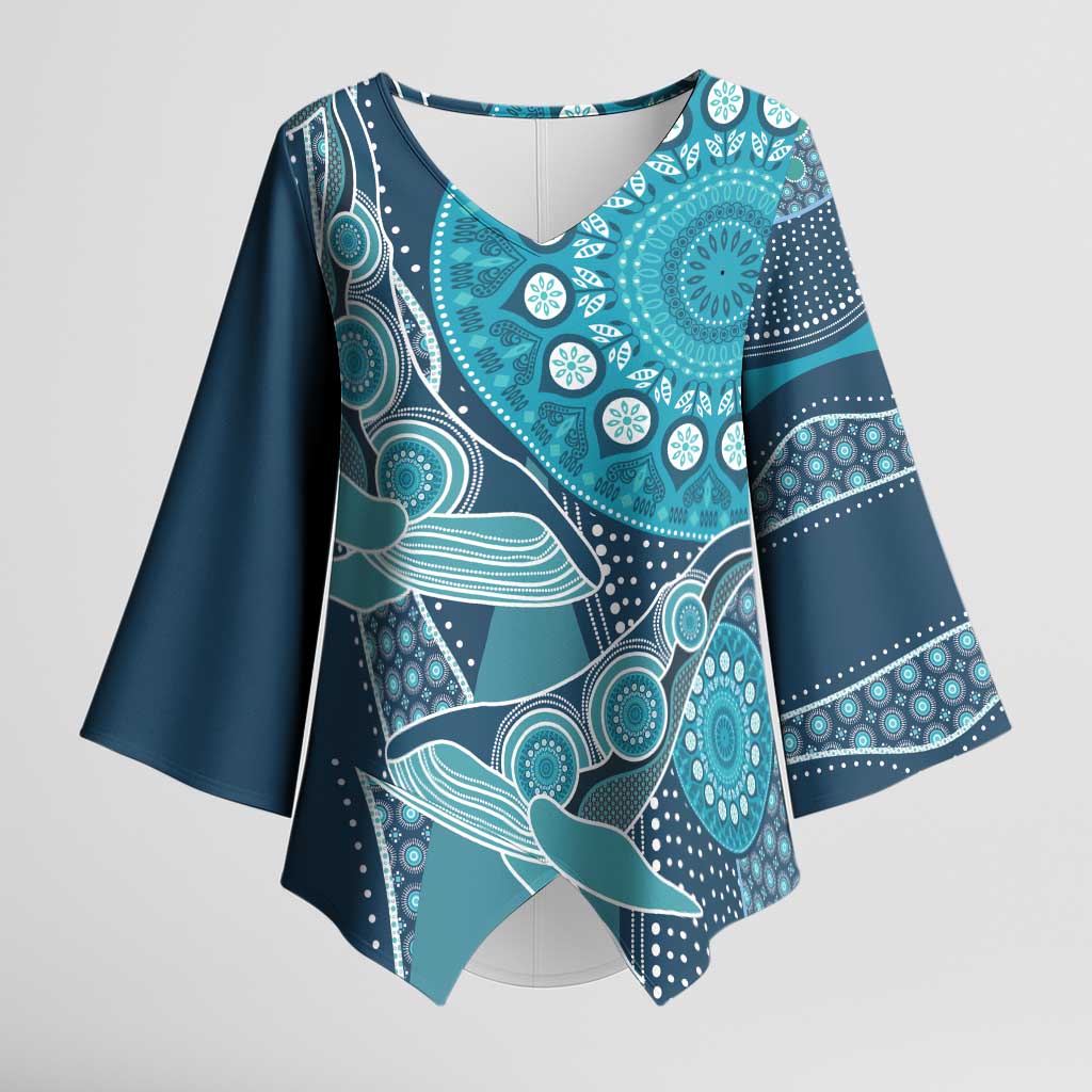 Personalized South Africa Whale Fes Kimono Sleeve Blouse African Shwe Shwe Pattern - Wonder Print Shop