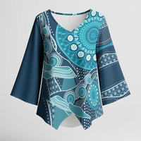Personalized South Africa Whale Fes Kimono Sleeve Blouse African Shwe Shwe Pattern - Wonder Print Shop
