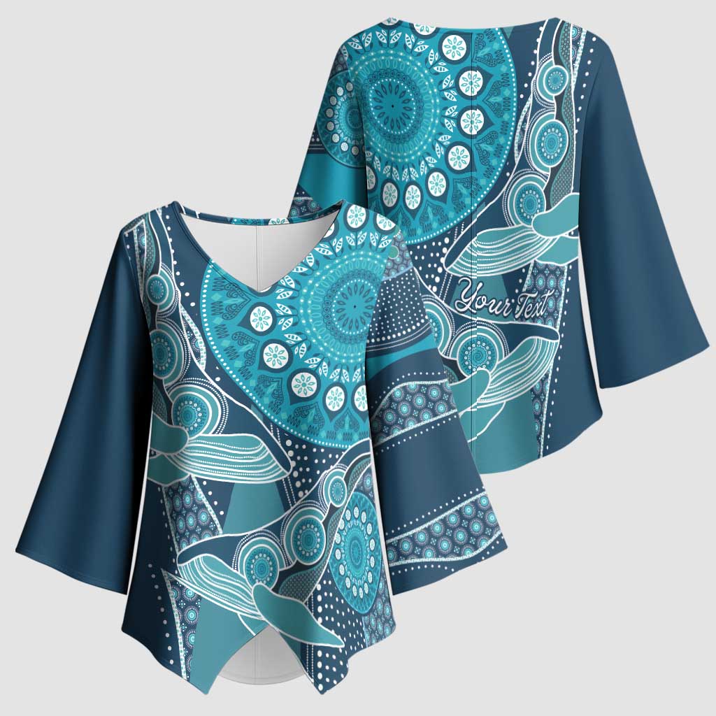 Personalized South Africa Whale Fes Kimono Sleeve Blouse African Shwe Shwe Pattern - Wonder Print Shop