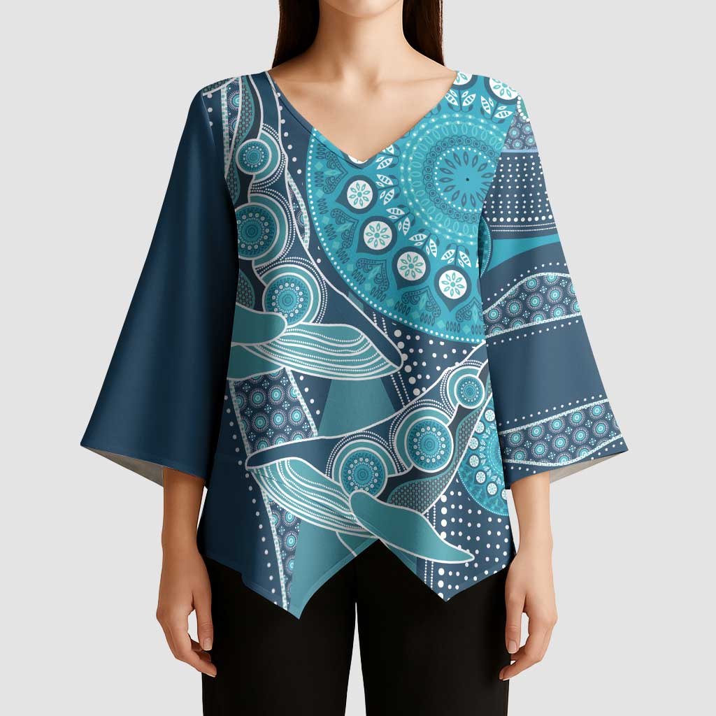 Personalized South Africa Whale Fes Kimono Sleeve Blouse African Shwe Shwe Pattern - Wonder Print Shop