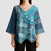 Personalized South Africa Whale Fes Kimono Sleeve Blouse African Shwe Shwe Pattern - Wonder Print Shop