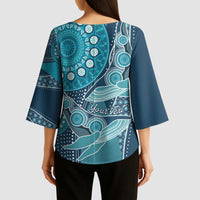 Personalized South Africa Whale Fes Kimono Sleeve Blouse African Shwe Shwe Pattern - Wonder Print Shop