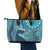 South Africa Whale Fes Leather Tote Bag African Shwe Shwe Pattern - Wonder Print Shop