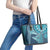 South Africa Whale Fes Leather Tote Bag African Shwe Shwe Pattern - Wonder Print Shop
