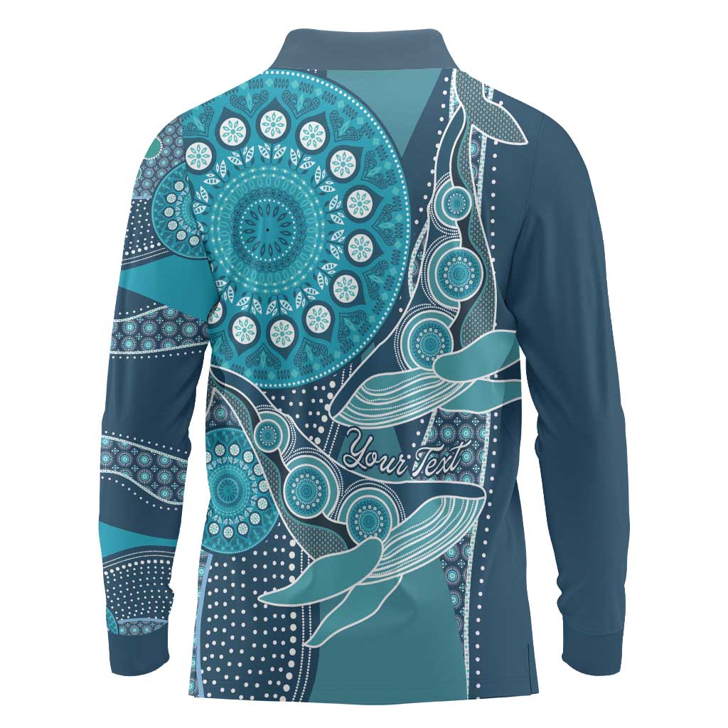 Personalized South Africa Whale Fes Long Sleeve Polo Shirt African Shwe Shwe Pattern - Wonder Print Shop