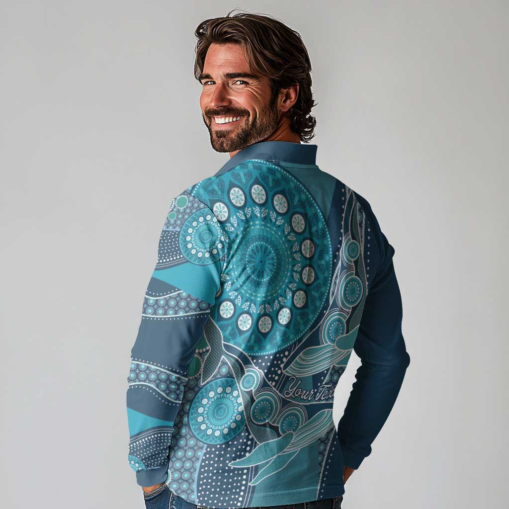 Personalized South Africa Whale Fes Long Sleeve Polo Shirt African Shwe Shwe Pattern - Wonder Print Shop