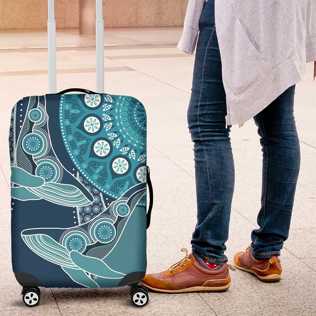 South Africa Whale Fes Luggage Cover African Shwe Shwe Pattern - Wonder Print Shop