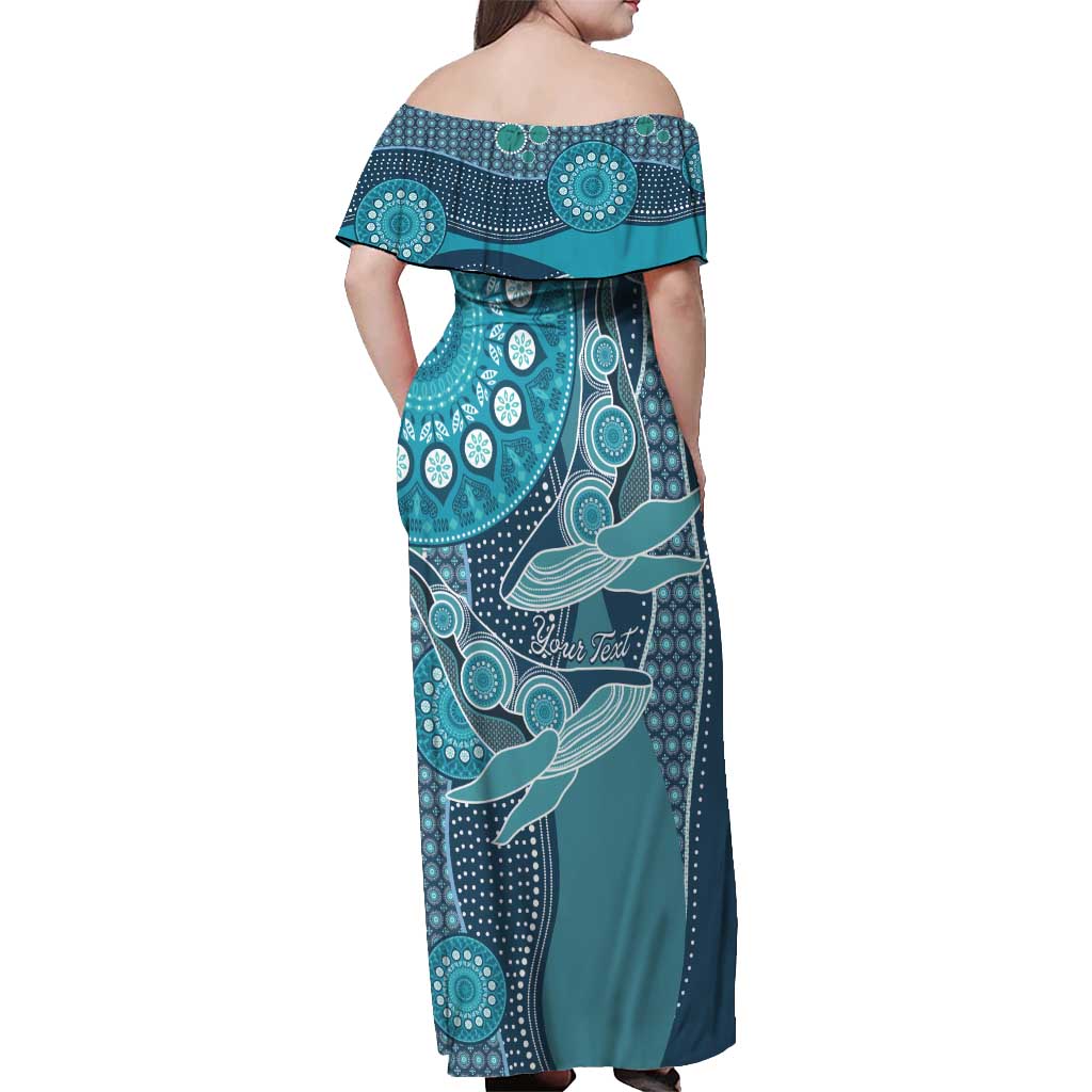 Personalized South Africa Whale Fes Off Shoulder Maxi Dress African Shwe Shwe Pattern - Wonder Print Shop