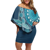 Personalized South Africa Whale Fes Off Shoulder Short Dress African Shwe Shwe Pattern - Wonder Print Shop