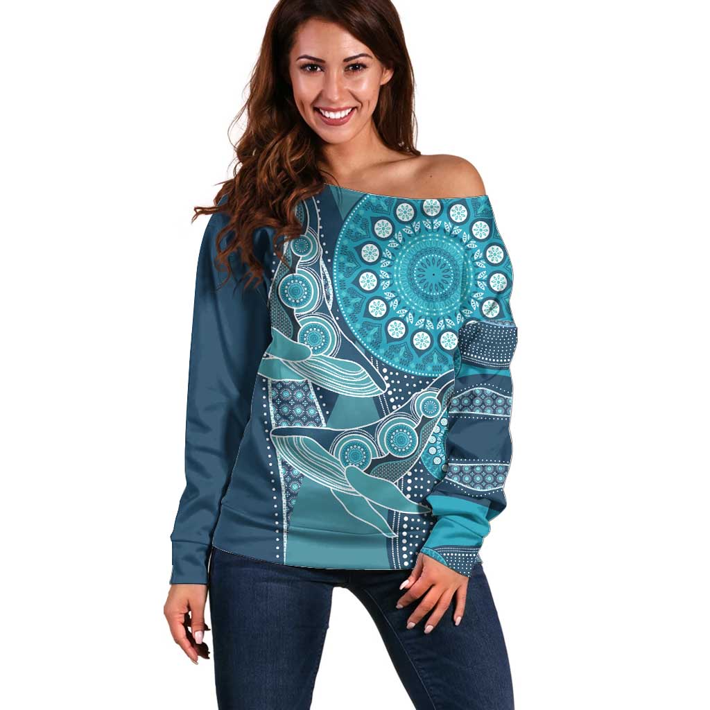 Personalized South Africa Whale Fes Off Shoulder Sweater African Shwe Shwe Pattern - Wonder Print Shop