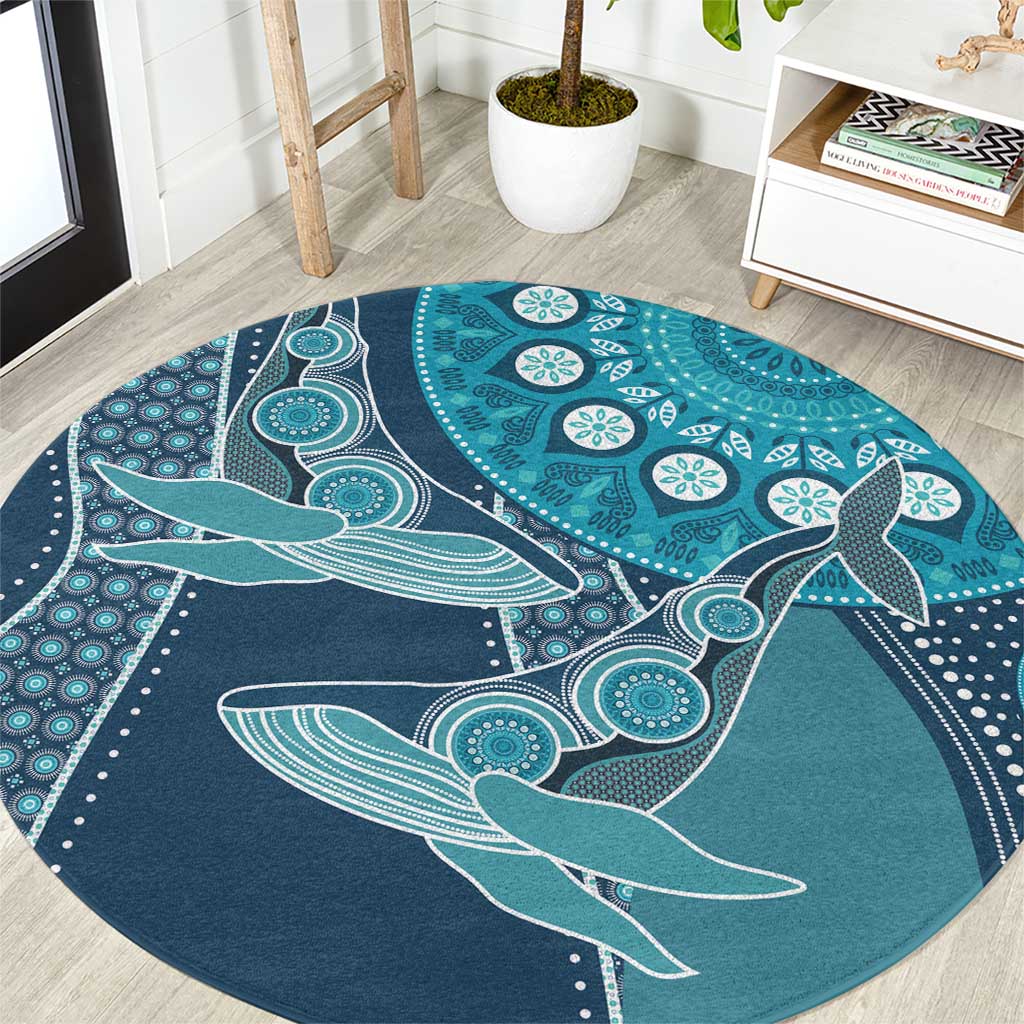 South Africa Whale Fes Round Carpet African Shwe Shwe Pattern - Wonder Print Shop