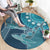 South Africa Whale Fes Round Carpet African Shwe Shwe Pattern - Wonder Print Shop