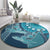 South Africa Whale Fes Round Carpet African Shwe Shwe Pattern - Wonder Print Shop