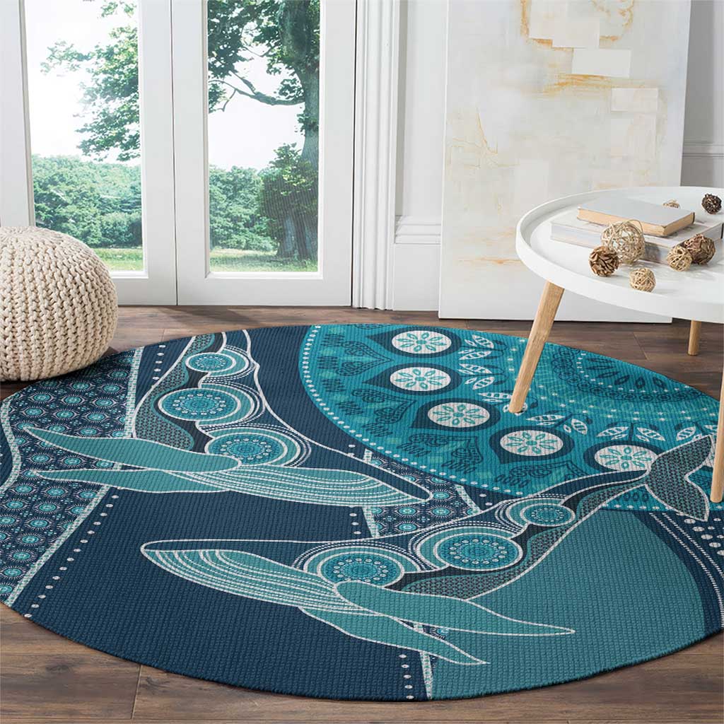 South Africa Whale Fes Round Carpet African Shwe Shwe Pattern - Wonder Print Shop