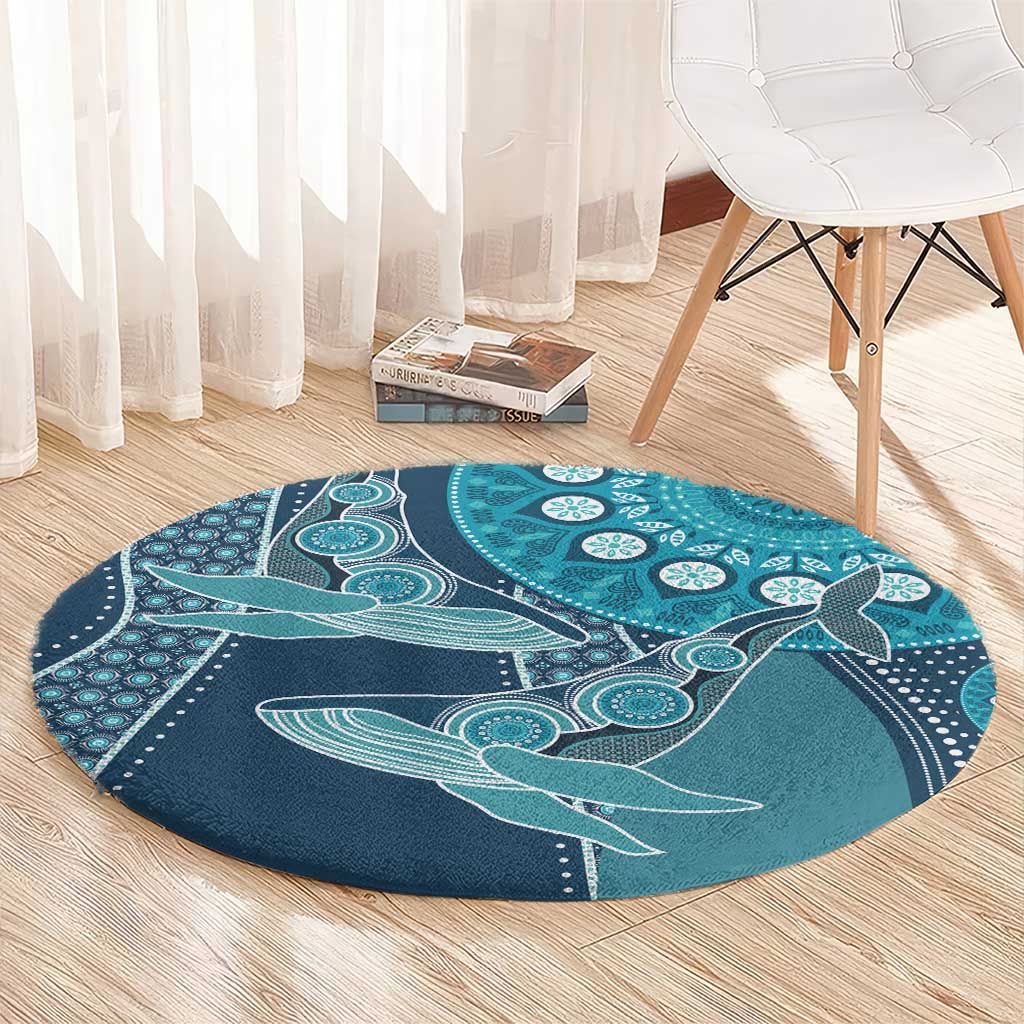 South Africa Whale Fes Round Carpet African Shwe Shwe Pattern - Wonder Print Shop