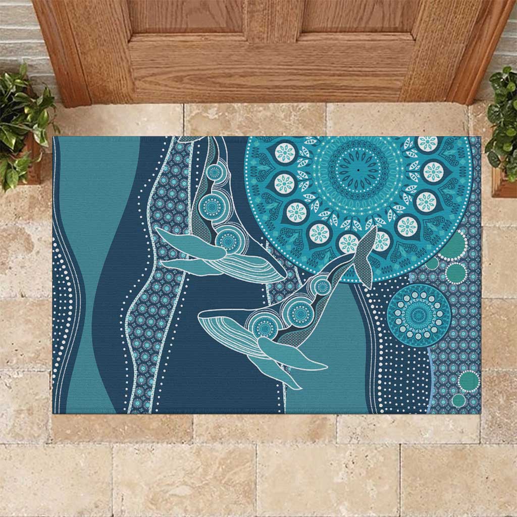 South Africa Whale Fes Rubber Doormat African Shwe Shwe Pattern - Wonder Print Shop