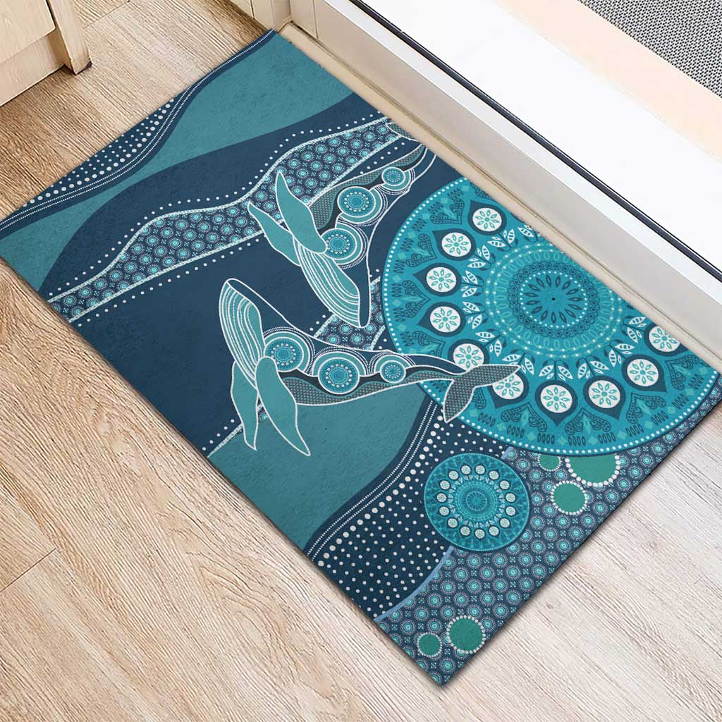 South Africa Whale Fes Rubber Doormat African Shwe Shwe Pattern - Wonder Print Shop