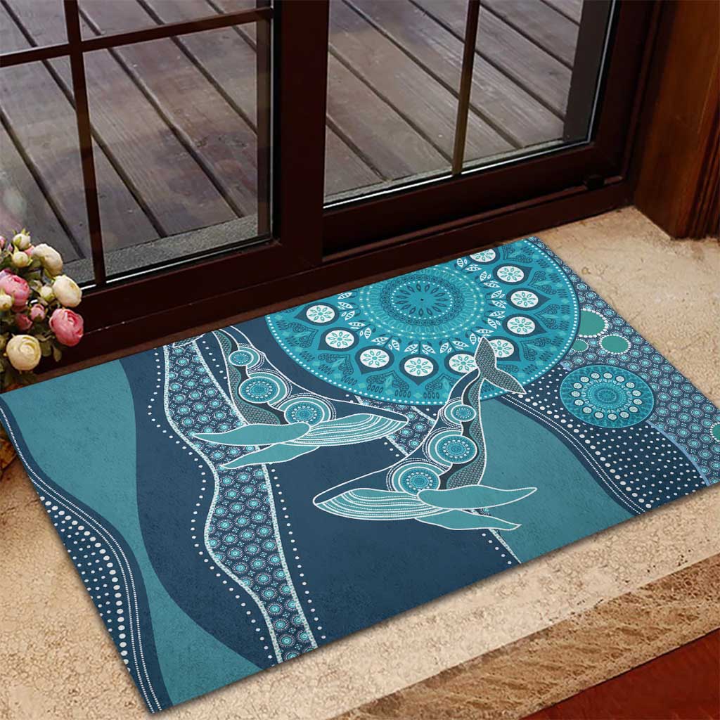 South Africa Whale Fes Rubber Doormat African Shwe Shwe Pattern - Wonder Print Shop