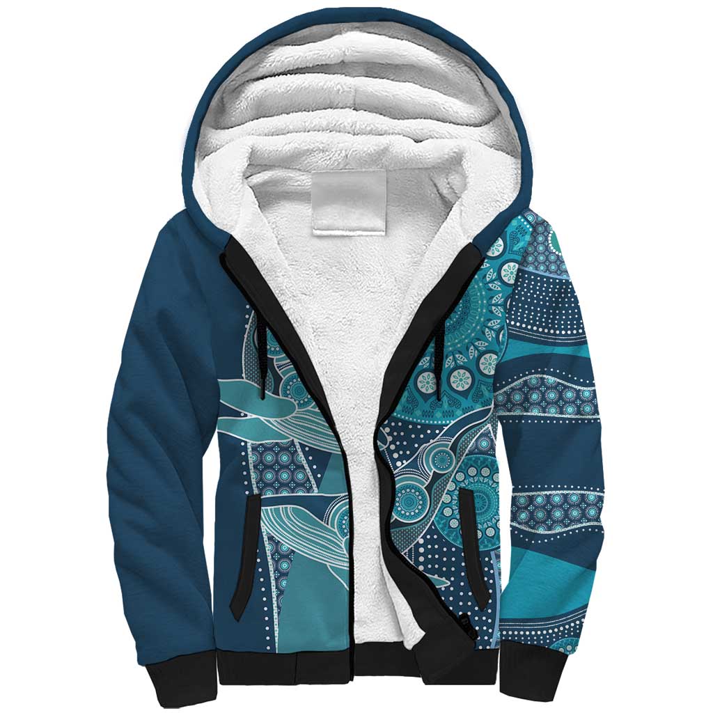 Personalized South Africa Whale Fes Sherpa Hoodie African Shwe Shwe Pattern - Wonder Print Shop