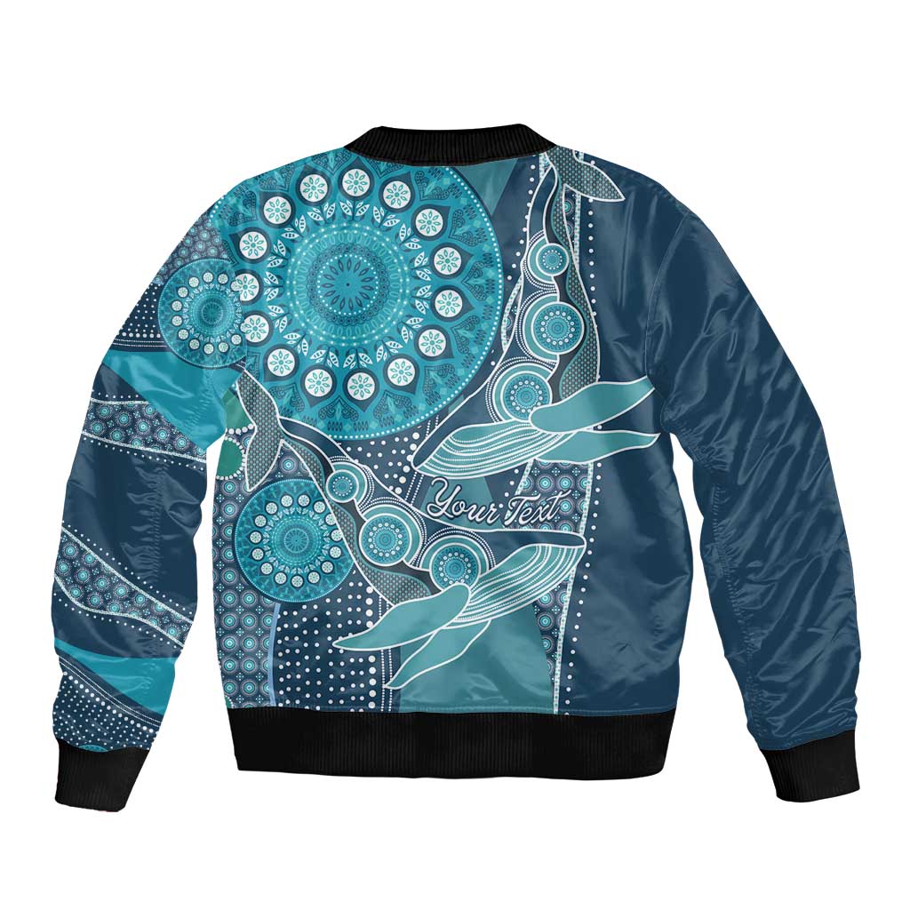 Personalized South Africa Whale Fes Sleeve Zip Bomber Jacket African Shwe Shwe Pattern - Wonder Print Shop