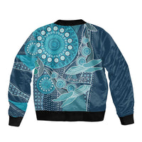 Personalized South Africa Whale Fes Sleeve Zip Bomber Jacket African Shwe Shwe Pattern - Wonder Print Shop
