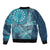 Personalized South Africa Whale Fes Sleeve Zip Bomber Jacket African Shwe Shwe Pattern - Wonder Print Shop
