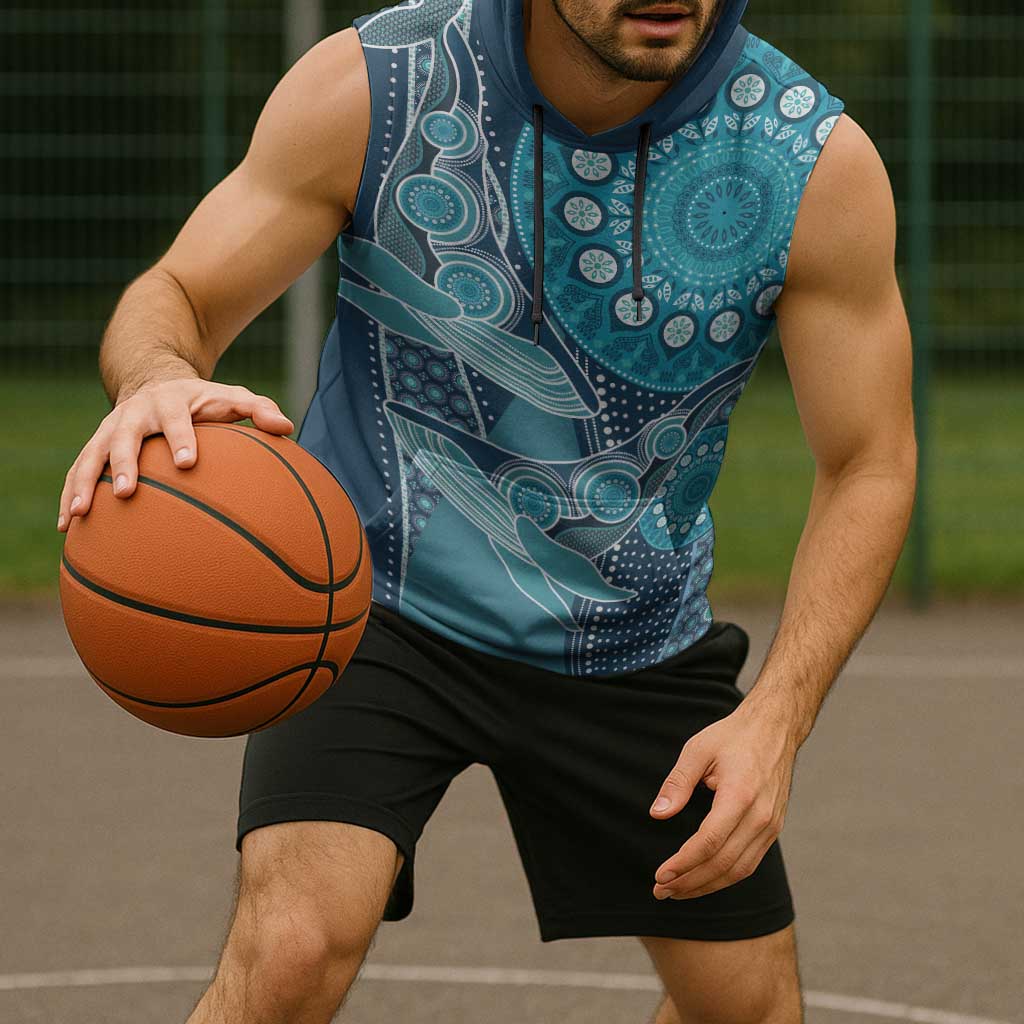 Personalized South Africa Whale Fes Sleeveless Hoodie African Shwe Shwe Pattern - Wonder Print Shop