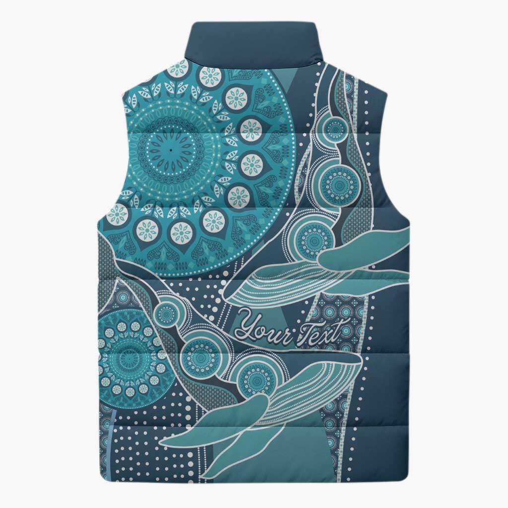 Personalized South Africa Whale Fes Sleeveless Puffer Jacket African Shwe Shwe Pattern - Wonder Print Shop