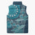 Personalized South Africa Whale Fes Sleeveless Puffer Jacket African Shwe Shwe Pattern - Wonder Print Shop