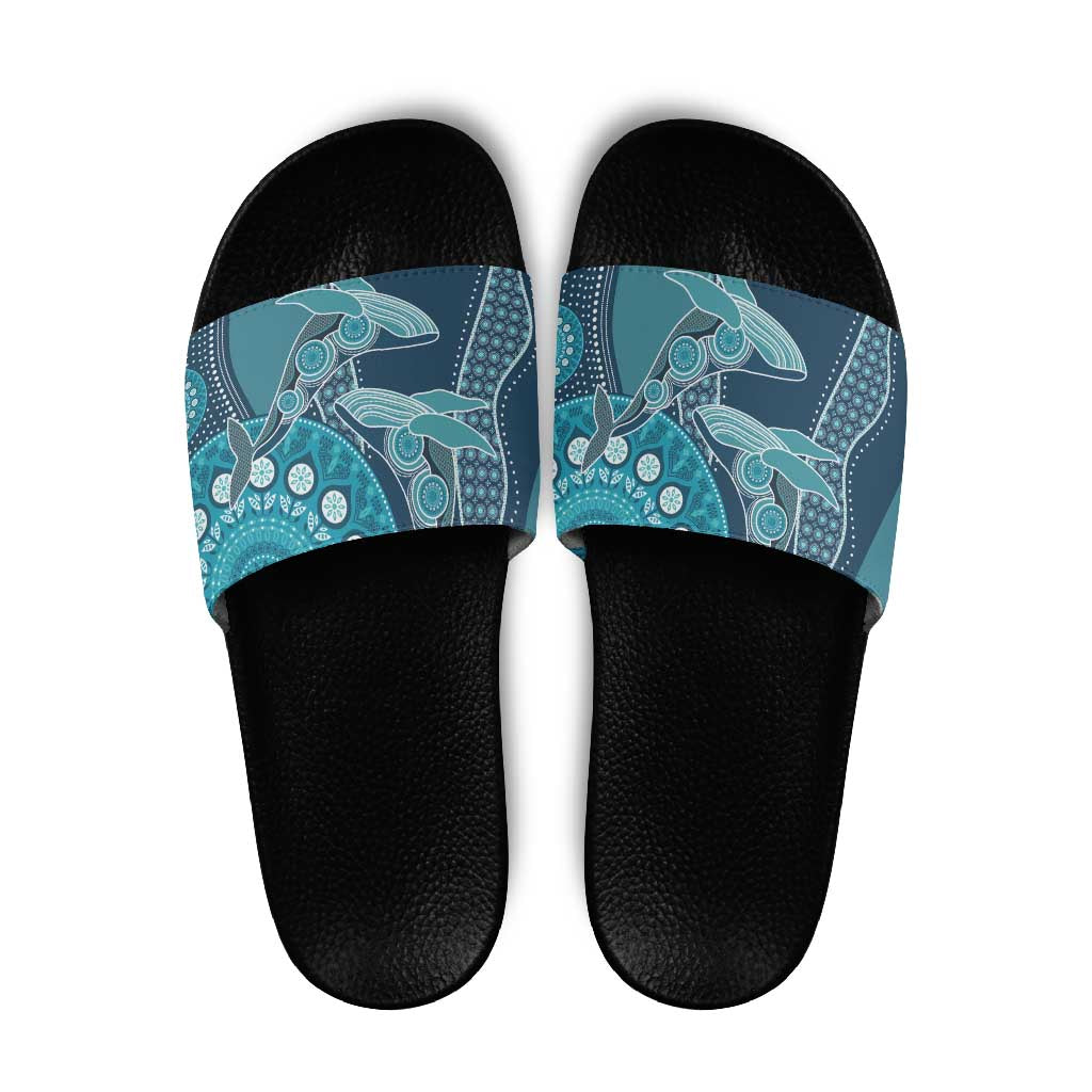 South Africa Whale Fes Slide Sandals African Shwe Shwe Pattern - Wonder Print Shop