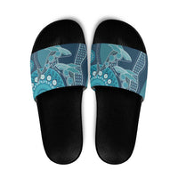 South Africa Whale Fes Slide Sandals African Shwe Shwe Pattern - Wonder Print Shop