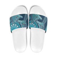 South Africa Whale Fes Slide Sandals African Shwe Shwe Pattern - Wonder Print Shop