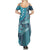 Personalized South Africa Whale Fes Summer Maxi Dress African Shwe Shwe Pattern - Wonder Print Shop