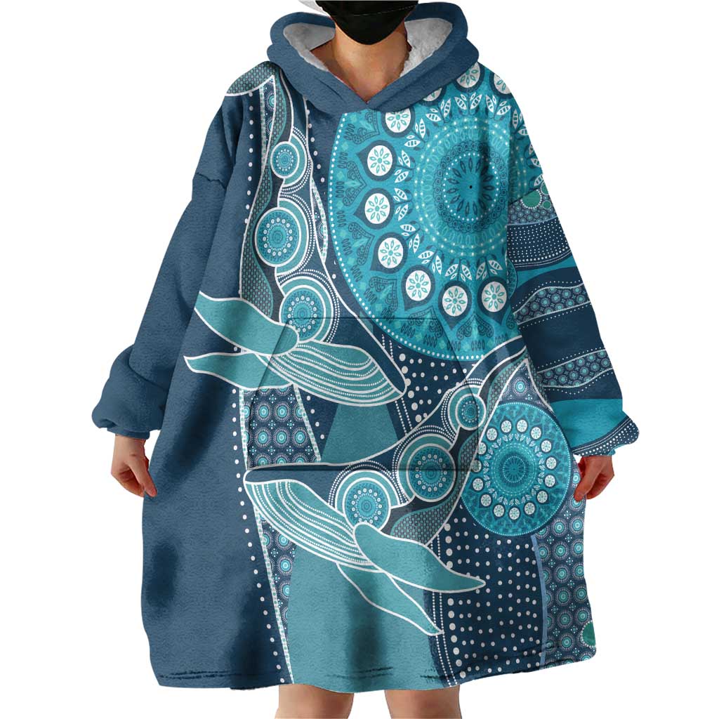 Personalized South Africa Whale Fes Wearable Blanket Hoodie African Shwe Shwe Pattern - Wonder Print Shop