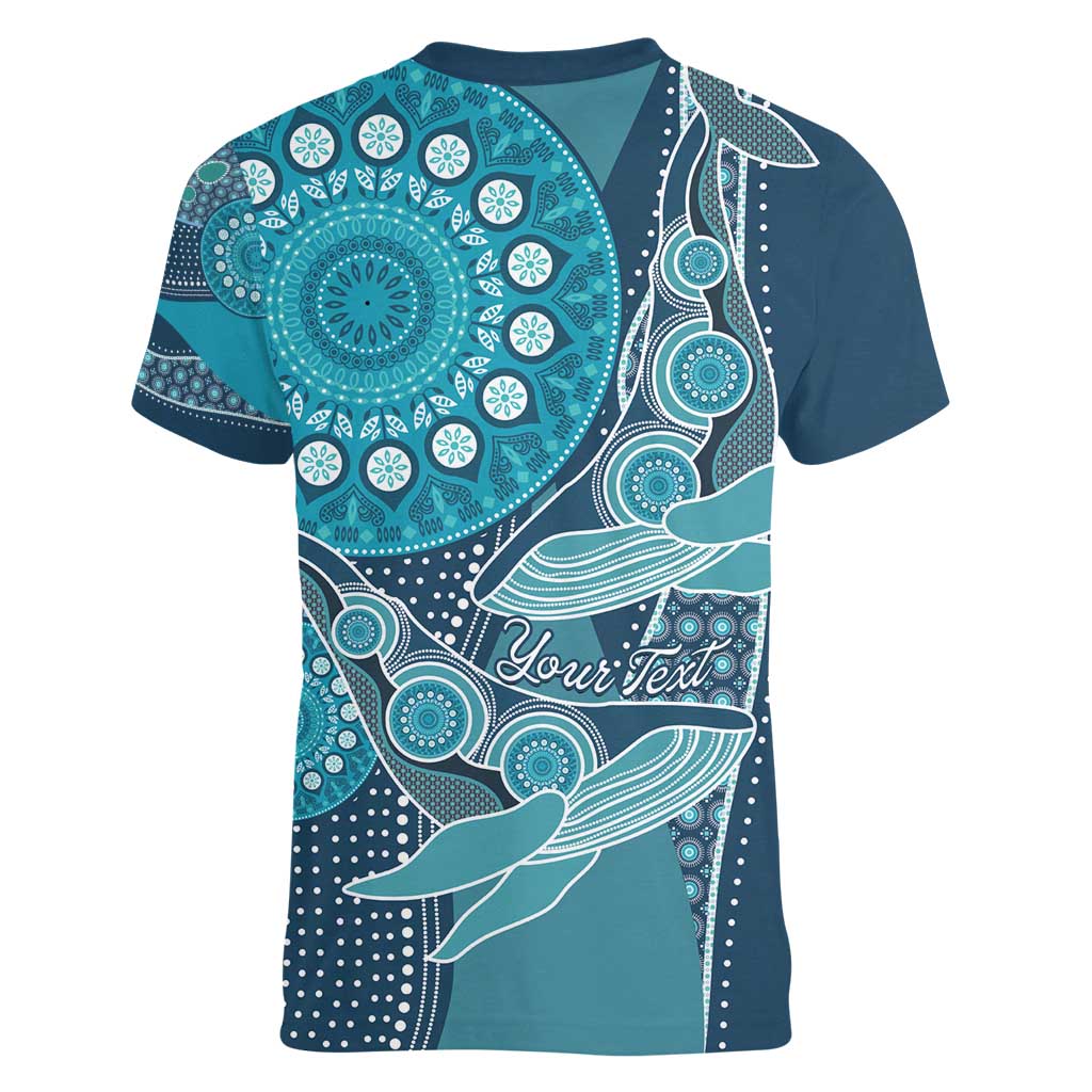 Personalized South Africa Whale Fes Women V-Neck T-Shirt African Shwe Shwe Pattern - Wonder Print Shop