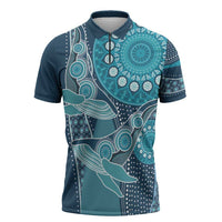 Personalized South Africa Whale Fes Zipper Polo Shirt African Shwe Shwe Pattern - Wonder Print Shop