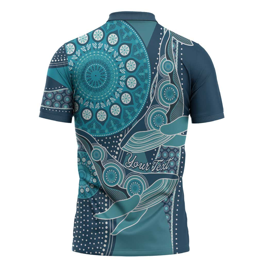 Personalized South Africa Whale Fes Zipper Polo Shirt African Shwe Shwe Pattern - Wonder Print Shop