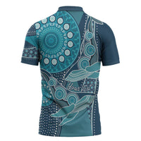 Personalized South Africa Whale Fes Zipper Polo Shirt African Shwe Shwe Pattern - Wonder Print Shop