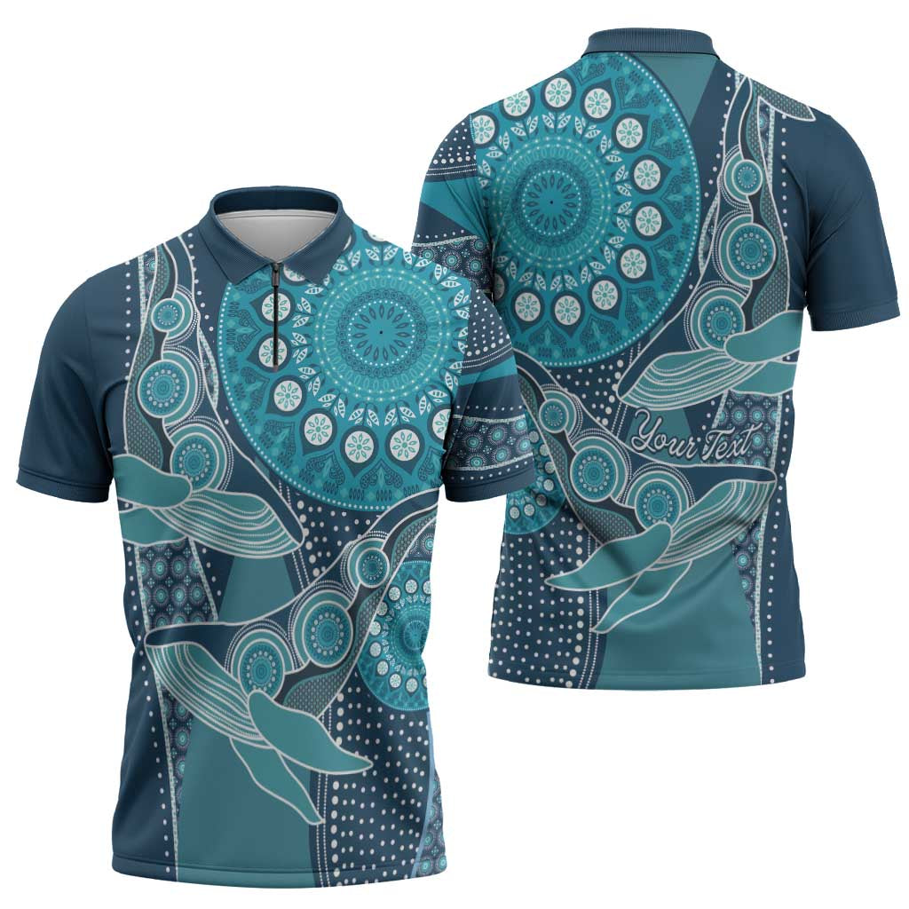 Personalized South Africa Whale Fes Zipper Polo Shirt African Shwe Shwe Pattern - Wonder Print Shop