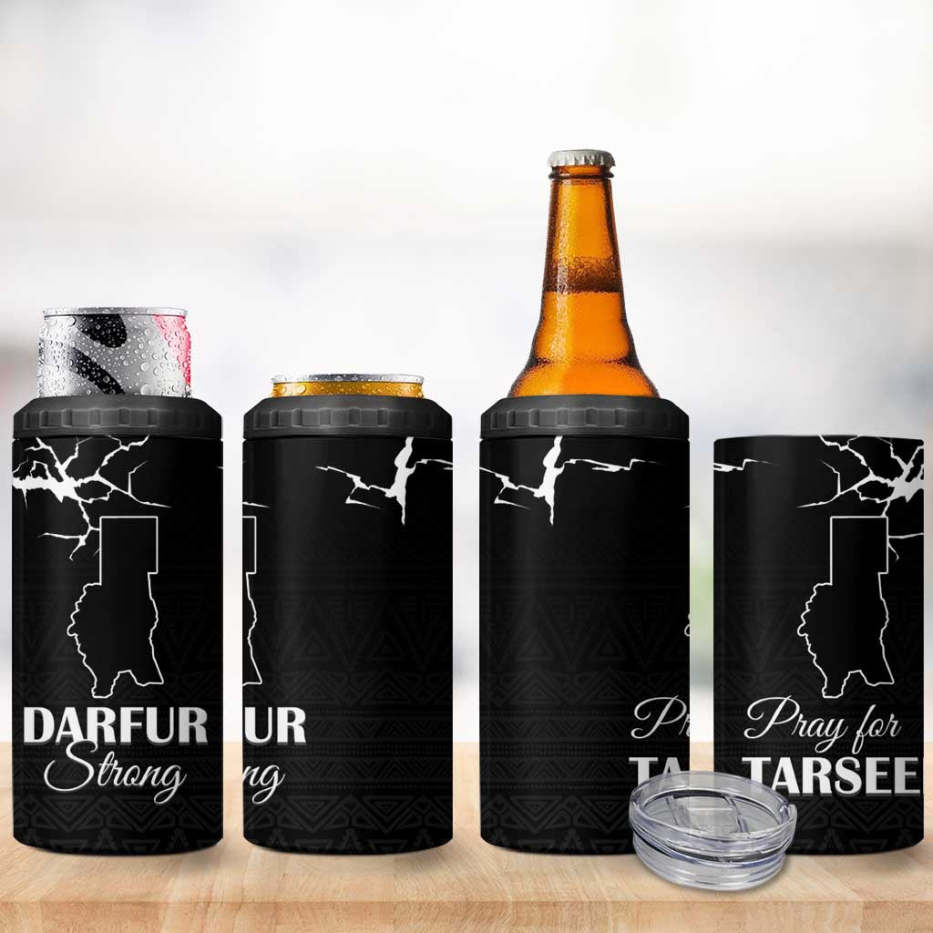 Darfur Sudan Strong 4 in 1 Can Cooler Tumbler Pray for Tarseen - Wonder Print Shop