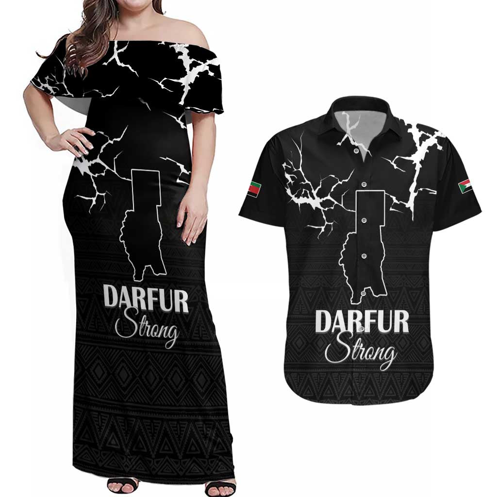 Darfur Sudan Strong Couples Matching Off Shoulder Maxi Dress and Hawaiian Shirt Pray for Tarseen - Wonder Print Shop