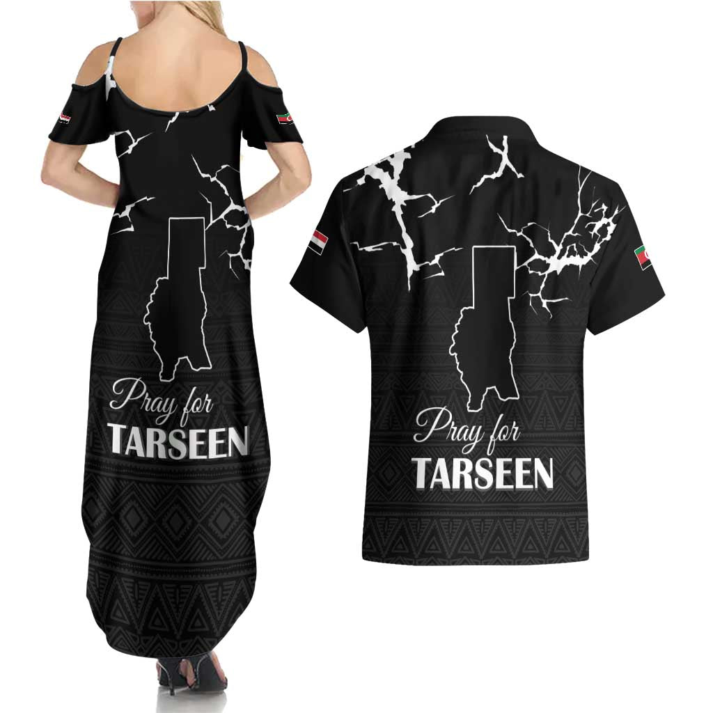 Darfur Sudan Strong Couples Matching Summer Maxi Dress and Hawaiian Shirt Pray for Tarseen - Wonder Print Shop