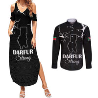 Darfur Sudan Strong Couples Matching Summer Maxi Dress and Long Sleeve Button Shirt Pray for Tarseen - Wonder Print Shop