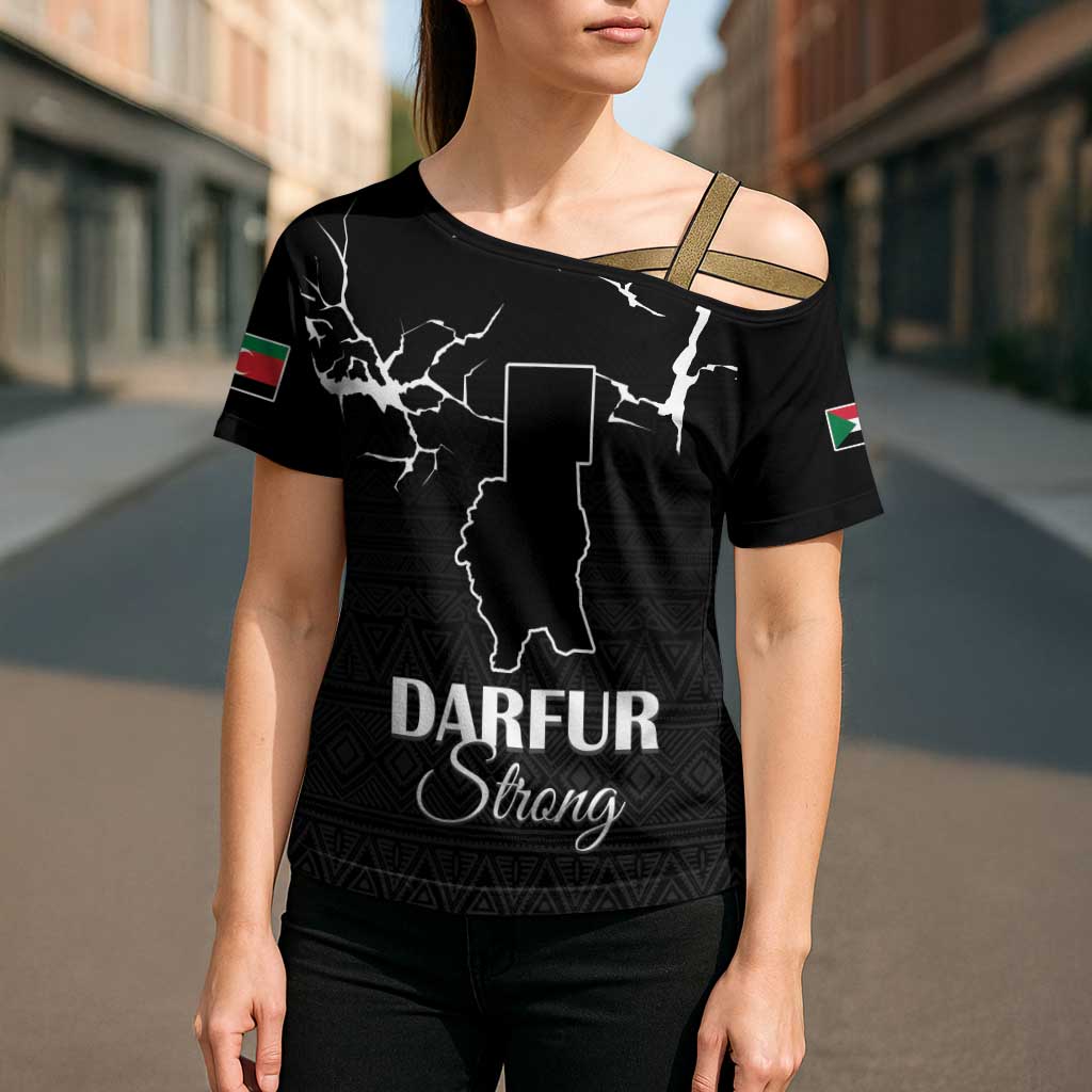 Darfur Sudan Strong Cross Shoulder Shirt Pray for Tarseen - Wonder Print Shop