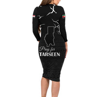 Darfur Sudan Strong Family Matching Long Sleeve Bodycon Dress and Hawaiian Shirt Pray for Tarseen - Wonder Print Shop