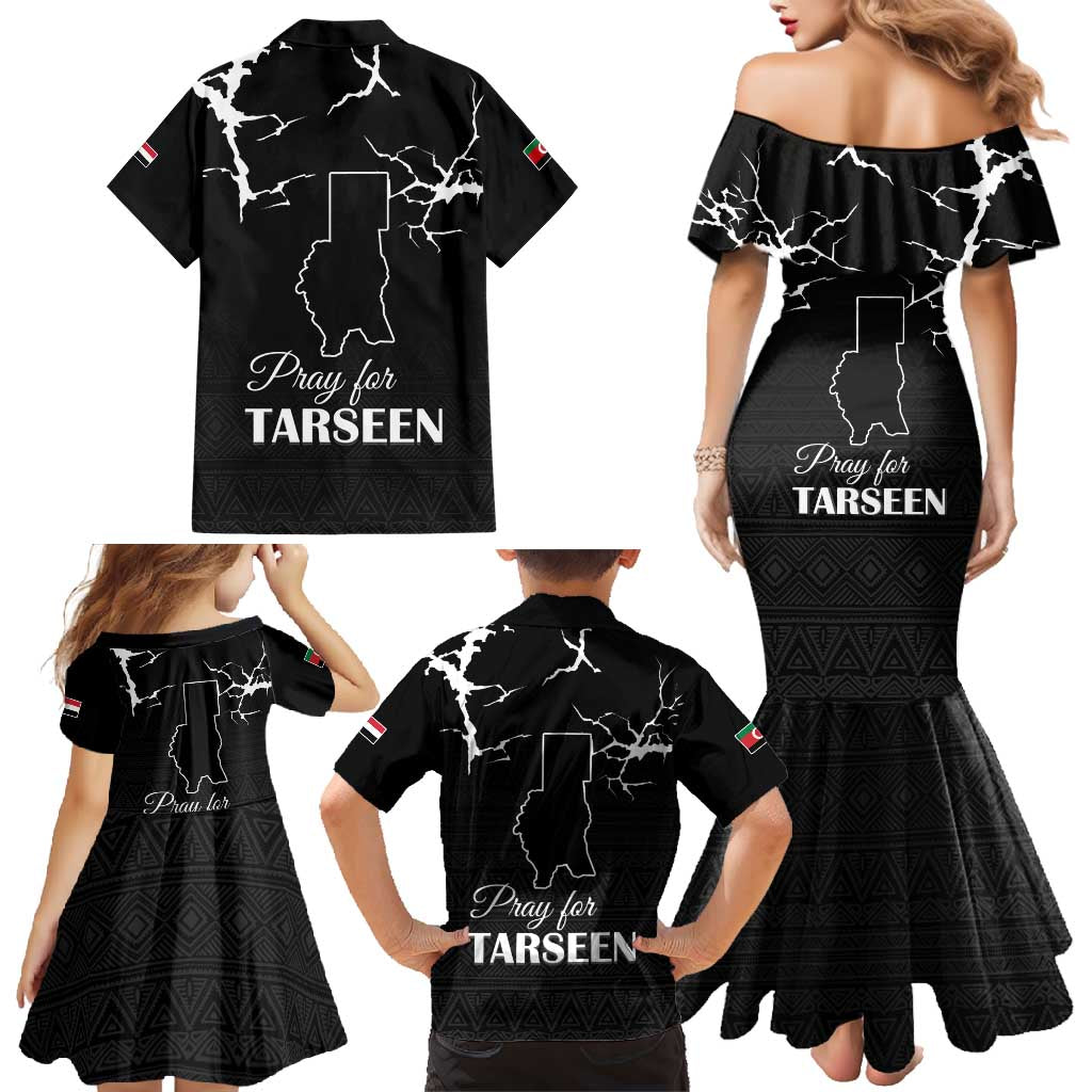Darfur Sudan Strong Family Matching Mermaid Dress and Hawaiian Shirt Pray for Tarseen - Wonder Print Shop