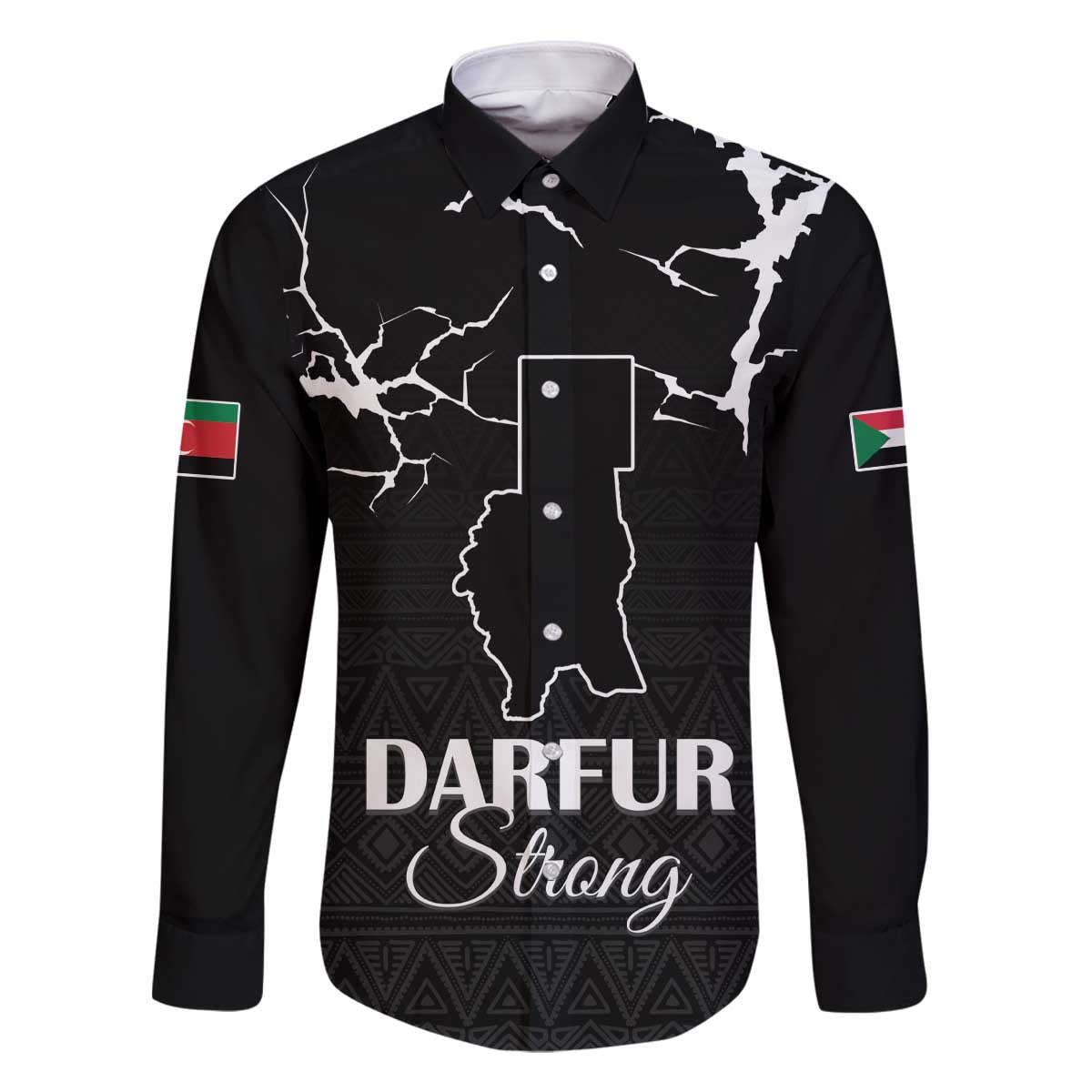 Darfur Sudan Strong Family Matching Off The Shoulder Long Sleeve Dress and Hawaiian Shirt Pray for Tarseen - Wonder Print Shop