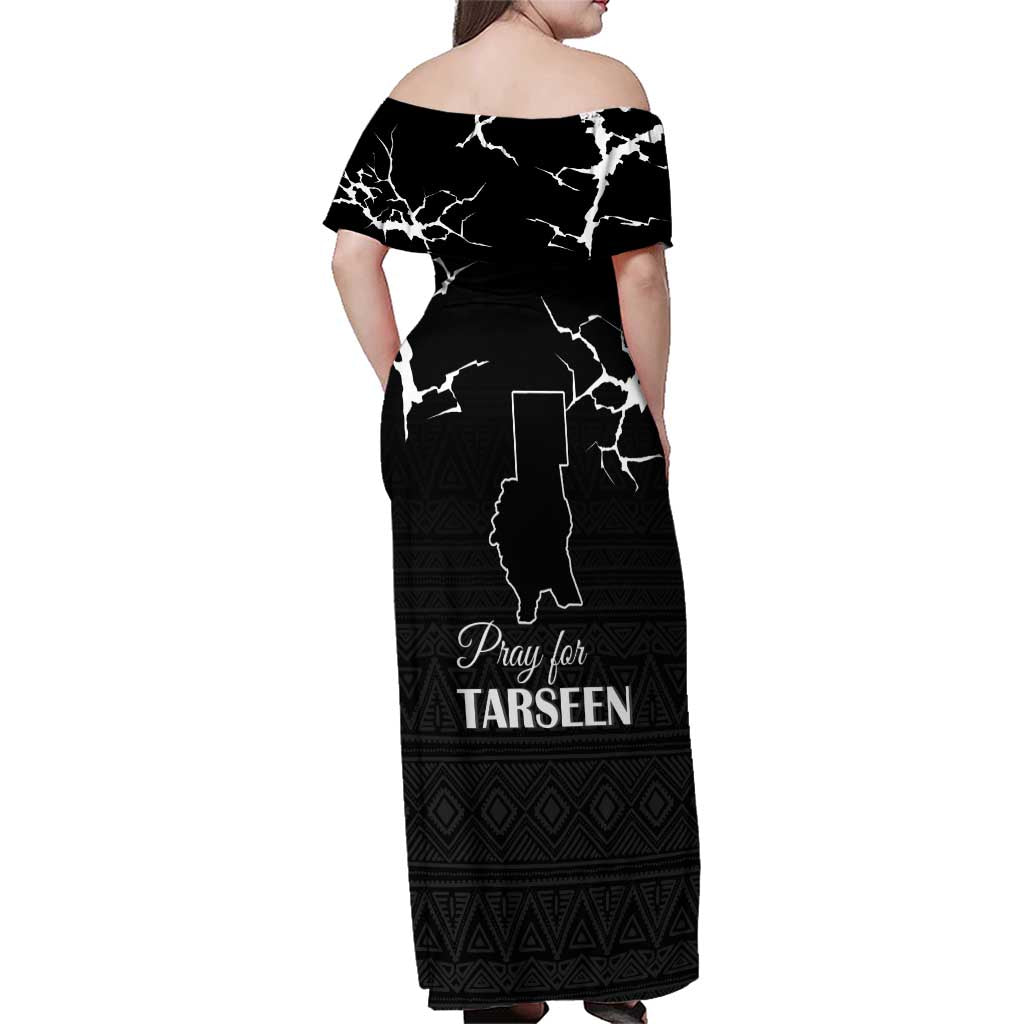 Darfur Sudan Strong Family Matching Off Shoulder Maxi Dress and Hawaiian Shirt Pray for Tarseen - Wonder Print Shop