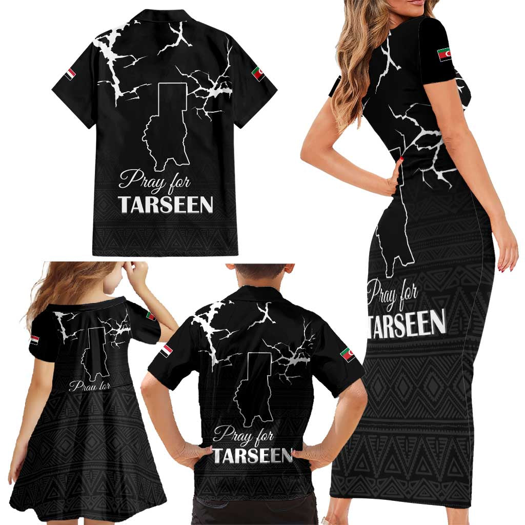 Darfur Sudan Strong Family Matching Short Sleeve Bodycon Dress and Hawaiian Shirt Pray for Tarseen - Wonder Print Shop