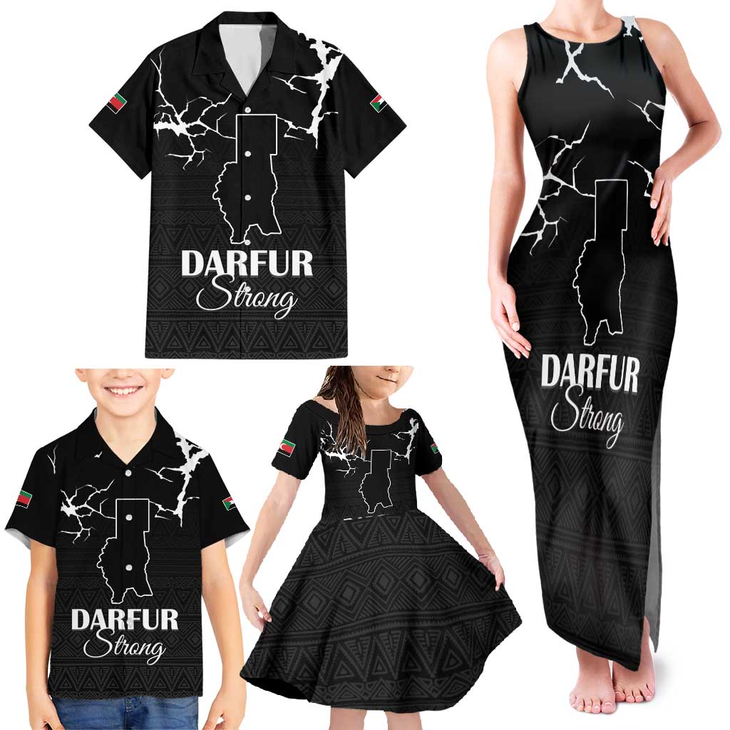 Darfur Sudan Strong Family Matching Tank Maxi Dress and Hawaiian Shirt Pray for Tarseen - Wonder Print Shop